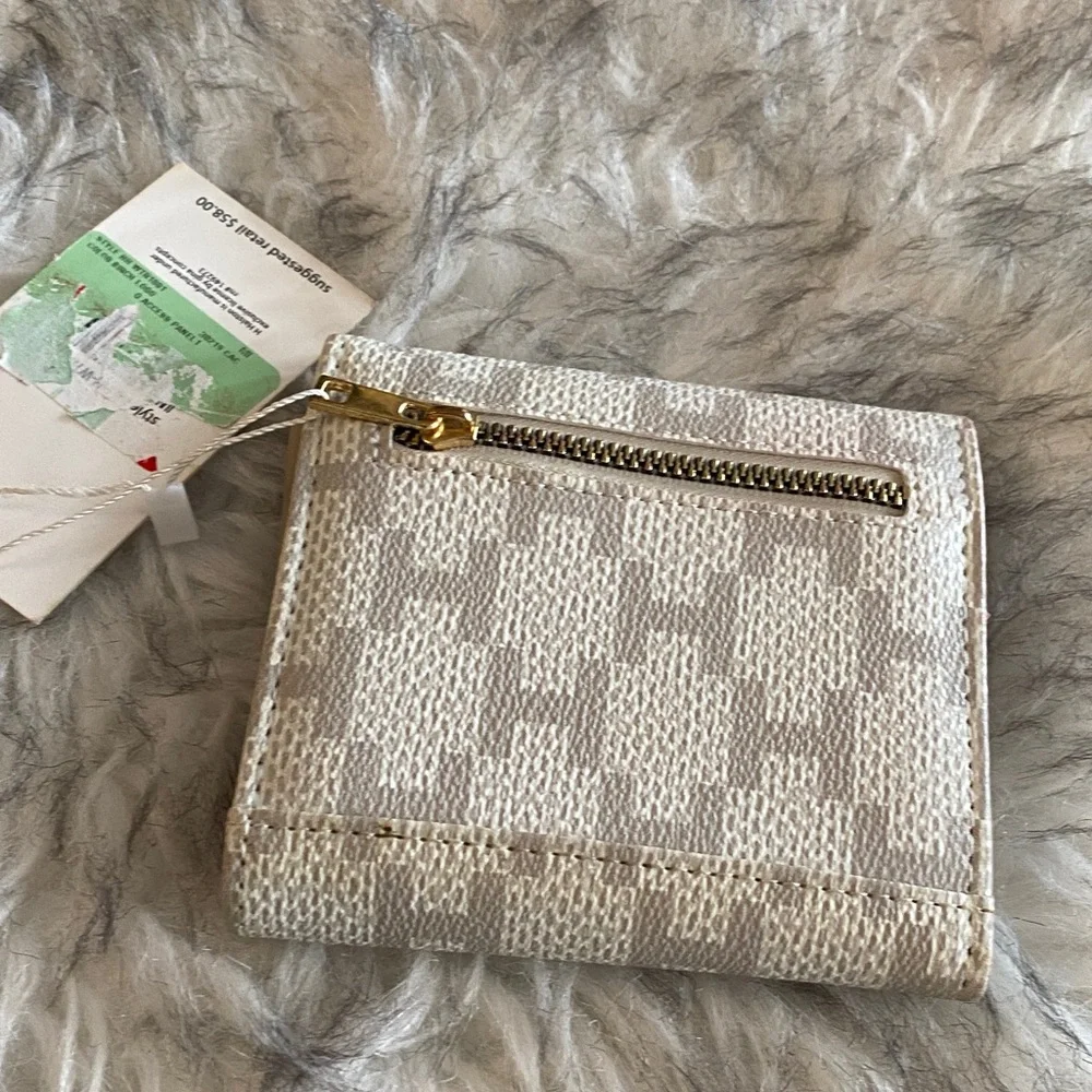 Halston Heritage Textured Cream Wallet with Gold Accent